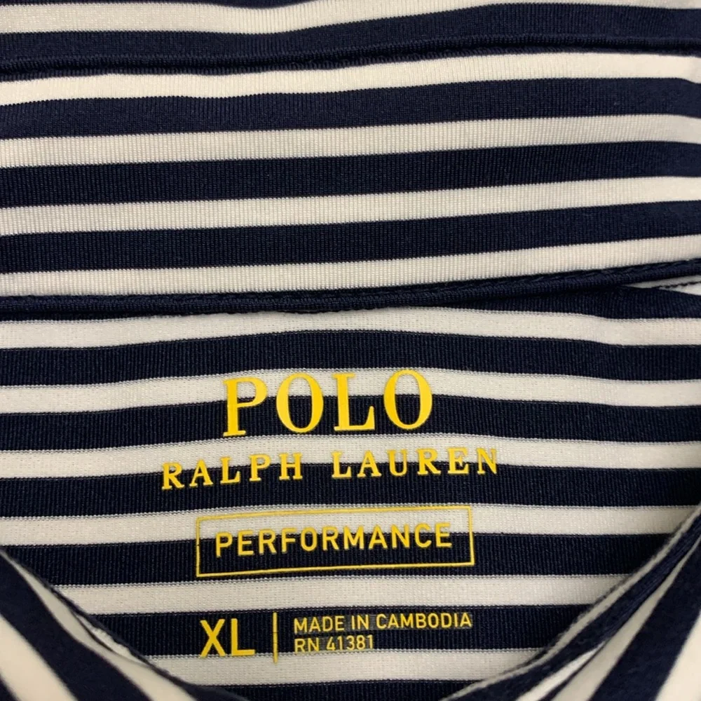 Mens Polo Ralph Lauren Performance Stripe Golf Active‎ Stretch Shirt